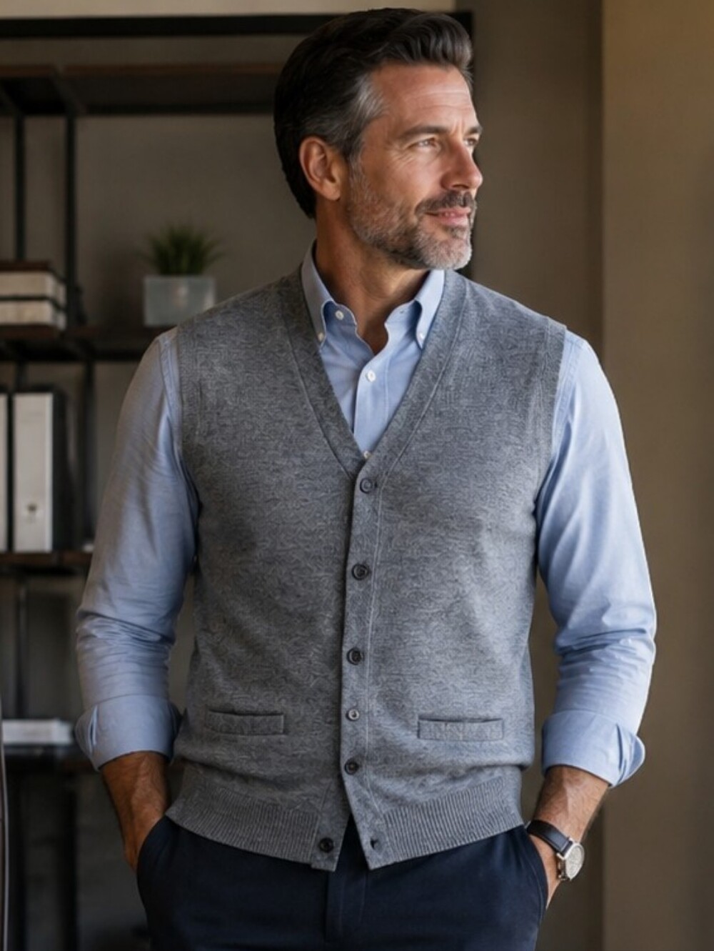 Banana Republic Merino Wool Blend Sweater Vest | Men's XXL | Classic Layering